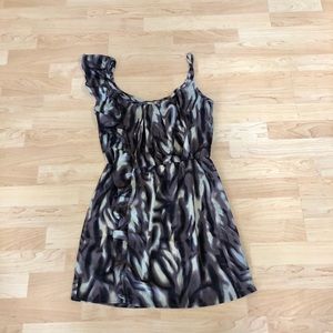 NEW Sleeveless Ruffle Print Mini Dress, Size M